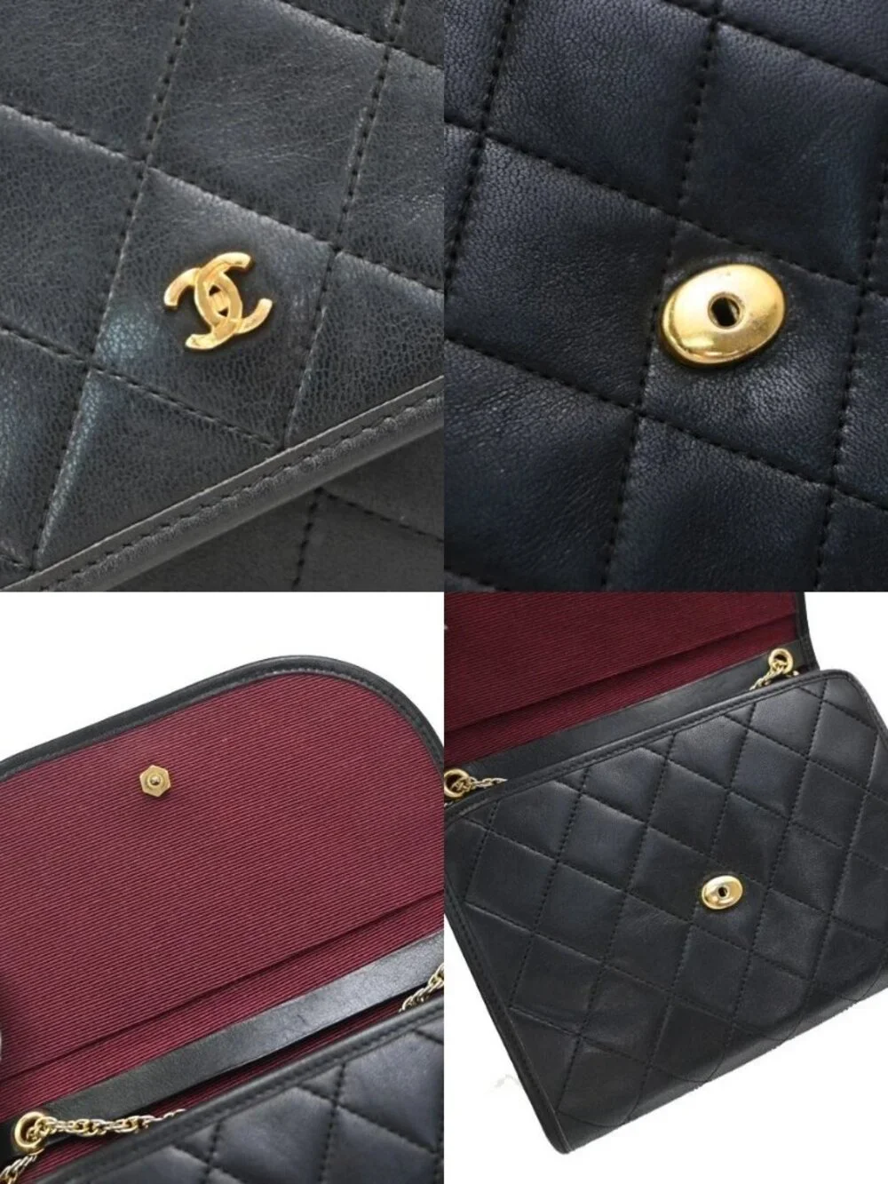 CHANEL CC Logo Mini Matelasse Chain Shoulder Bag Leather Black GHW 667RF904 - Picture 9 of 13